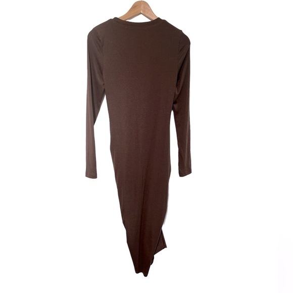 ⚡️ By Egreis brown long sleeve bodycon midi dress - size medium - Picture 4 of 11